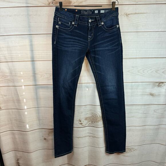 Vintage Miss Me Jeans Dark Wash Low Rise Jeans Waist Size 26 - Picture 1 of 9